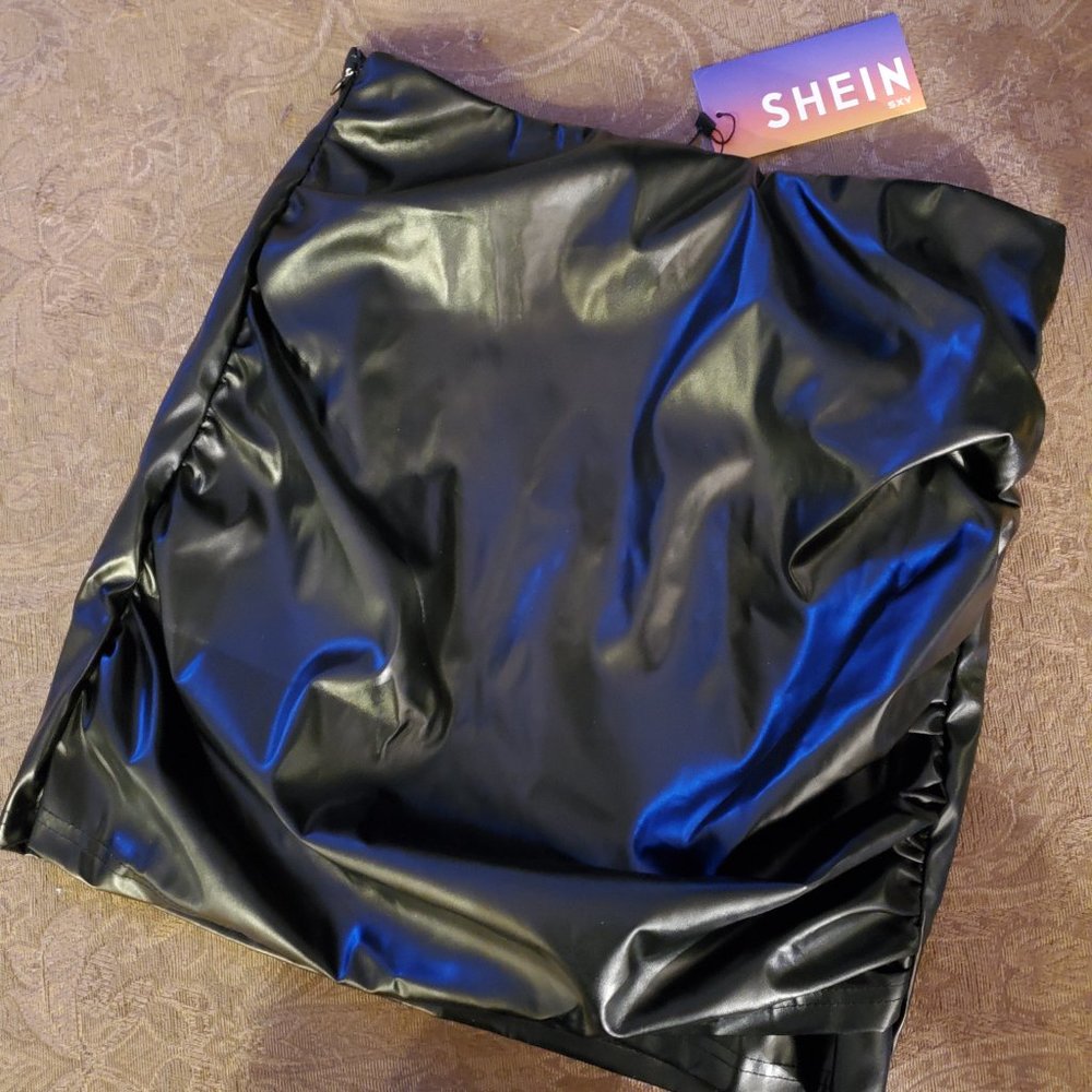 Black leather skirt